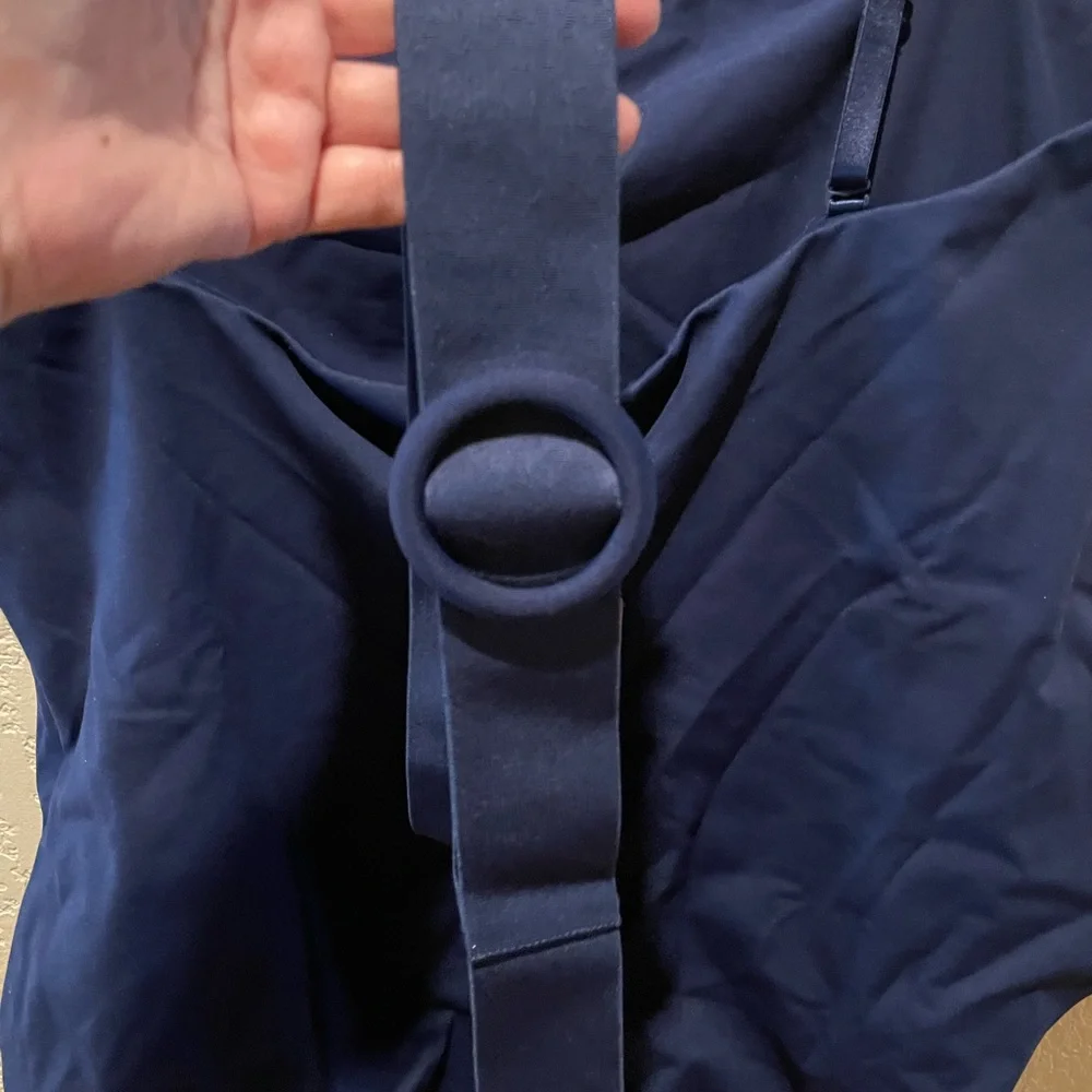 NWT Skims Sculpting Swimsuit Strapless One Piece Belted Midnight Blue Size 4X